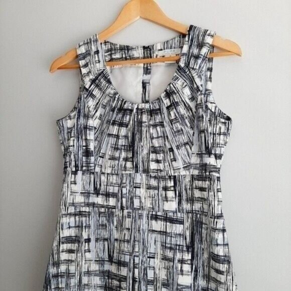 ALFRED SUNG Pure Blue & White Sleeveless Sheath Dress Sz 4 - Picture 7 of 15